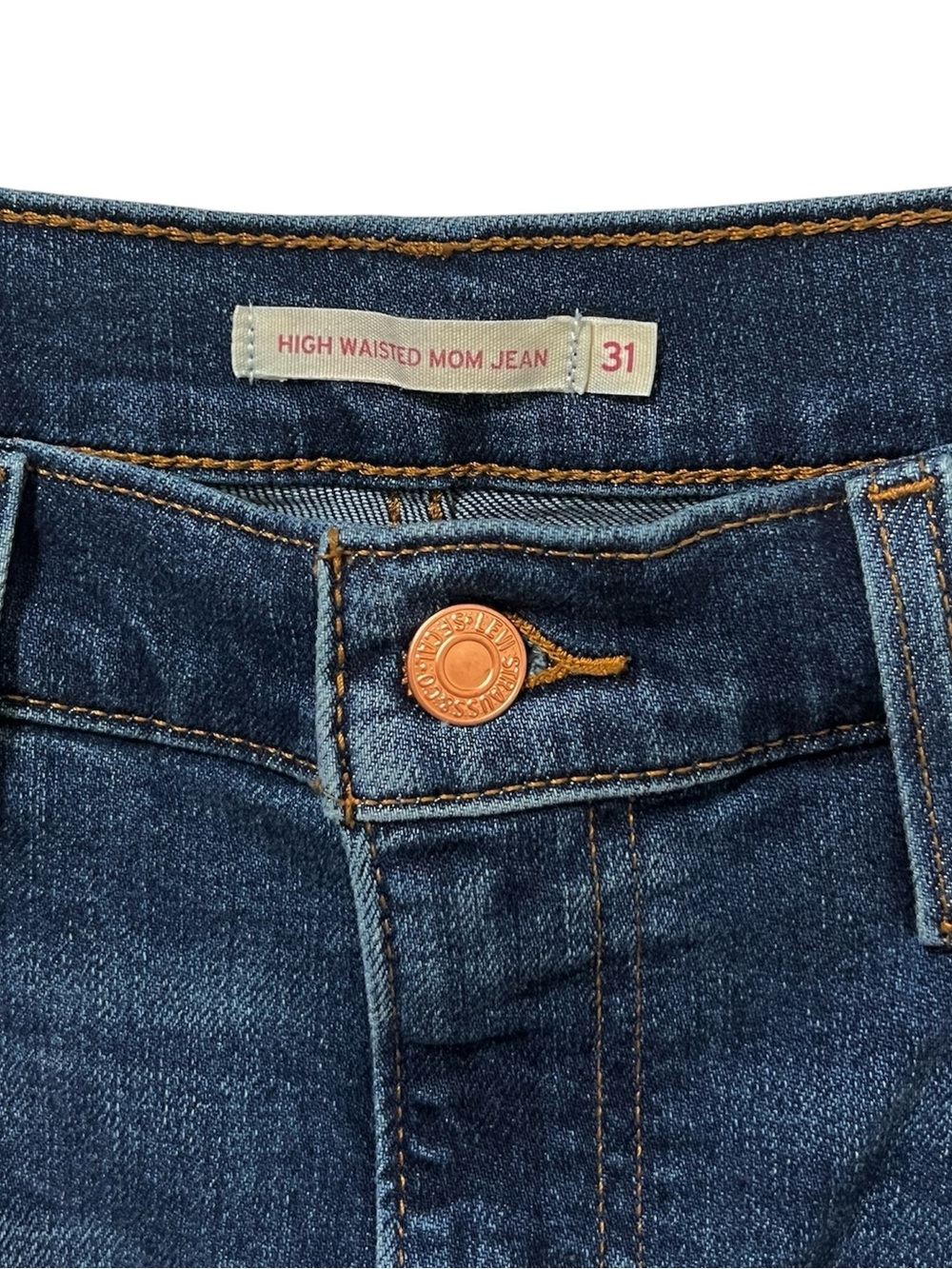 Levi’s High-Waisted Mom Jeans 31 Dark Medium Blue - Picture 3 of 8